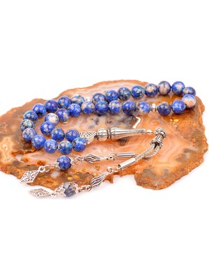 Taş Sandığı Mavi Alacalı Jade Taşı Tesbih (8 Mm)