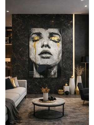 Ahsen resim çerçeve Kırılmaz Cam Tablo 5mm (Kalın) - Ev Işyeri Duvar Dekorasyonu - Soyut Tasarımlar (Dikey)