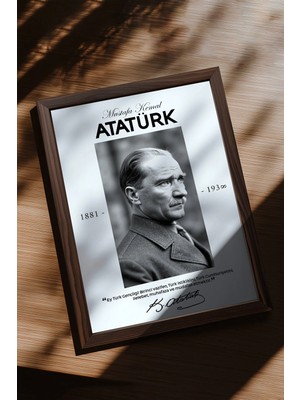 Ahsen resim çerçeve Atatürk - Çerçeveli Dikey Dekoratif Tablo - (Atatürk'ün Gençliğe Hitabesi)