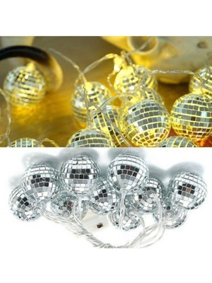 Allians Renkli Mini Disco Topu Pilli LED Gece Lambası, Dekoratif ve Şık Tasarım