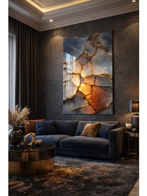 Ahsen resim çerçeve Kırılmaz Cam Tablo 5mm (Kalın) - Ev Işyeri Duvar Dekorasyonu - Soyut Tasarımlar (Dikey)