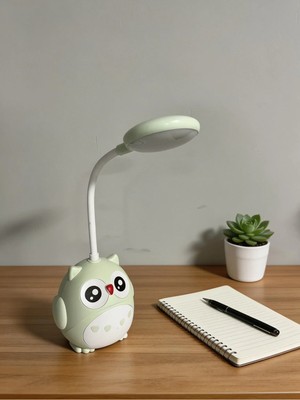 Allians Sevimli Baykuş LED Masa Lambası, Dokunmatik Gece Işığı, Pembe ve Yeşil