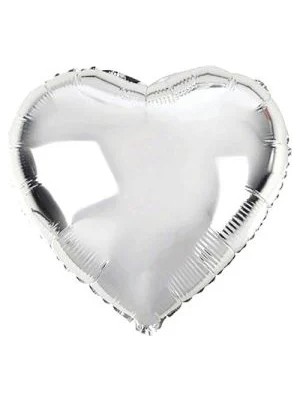 Party Express 24" Folyo Kalp  Balon  - Gümüş