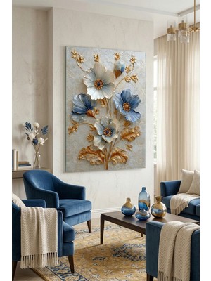 Ahsen resim çerçeve Kırılmaz Cam Tablo 5mm (Kalın) - Ev Işyeri Duvar Dekorasyonu – Soyut Çiçek Tasarımlar (Dikey)