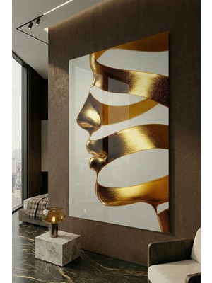 Ahsen resim çerçeve Kırılmaz Cam Tablo 5mm (Kalın) - Ev Işyeri Duvar Dekorasyonu - Soyut Tasarımlar (Dikey)