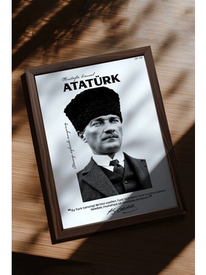 Ahsen resim çerçeve Atatürk - Çerçeveli Dikey Dekoratif Tablo - (Atatürk'ün Gençliğe Hitabesi)