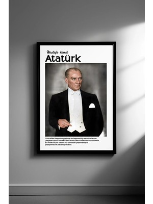 Ahsen resim çerçeve Atatürk - Çerçeveli Dikey Dekoratif Tablo - (Atatürk'ün Özdeyişleri)