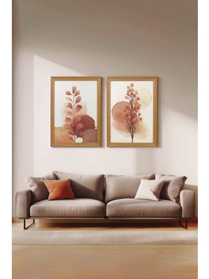 Ahsen resim çerçeve Çerçeveli 2'li Tablo Set - Duvar Dekoru Soyut Tabloları - Zerai