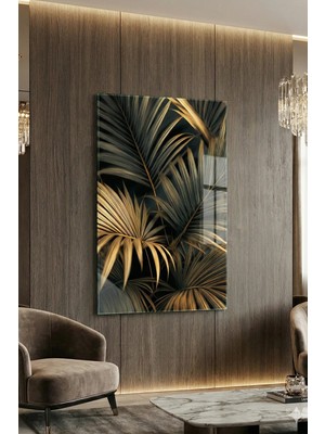 Ahsen resim çerçeve Kırılmaz Cam Tablo 5mm (Kalın) - Ev Işyeri Duvar Dekorasyonu - Soyut Çiçek Tasarımlar (Dikey)