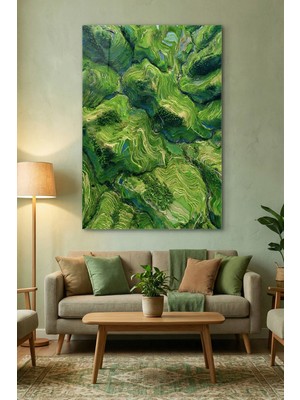 Ahsen resim çerçeve Kırılmaz Cam Tablo 5mm (Kalın) - Ev Işyeri Duvar Dekorasyonu - Soyut Çiçek Tasarımlar (Dikey)