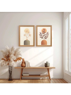 Ahsen resim çerçeve Çerçeveli 2'li Tablo Set - Duvar Dekoru Soyut Tabloları - Lorai