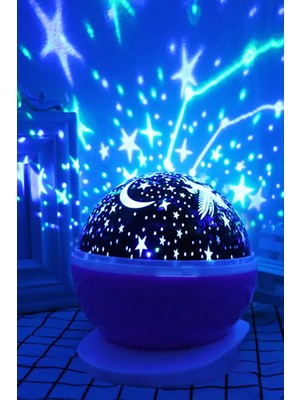 Allians Renkli Yıldızlı Gökyüzü Projeksiyon Gece Lambası - Bebeğe Işık ve Sürpriz