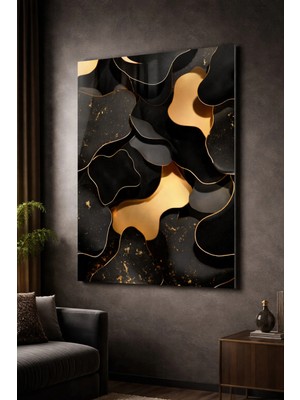 Ahsen resim çerçeve Kırılmaz Cam Tablo 5mm (Kalın) - Ev Işyeri Duvar Dekorasyonu - Soyut Tasarımlar (Dikey)