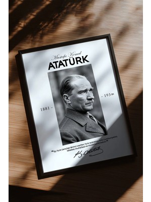 Ahsen resim çerçeve Atatürk - Çerçeveli Dikey Dekoratif Tablo - (Atatürk'ün Gençliğe Hitabesi)