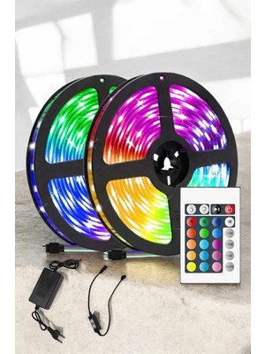 Ucuz Tekno Yeni Nesil Rgb Işıklı 10METRE Şerit LED Kumandalı Şarj Edilebilir