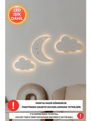 Allians Ahşap LED Gece Lambası, Bebek ve Çocuk Odası Duvar Dekoru