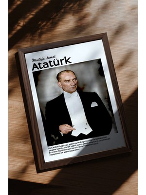 Ahsen resim çerçeve Atatürk - Çerçeveli Dikey Dekoratif Tablo - (Atatürk'ün Özdeyişleri)