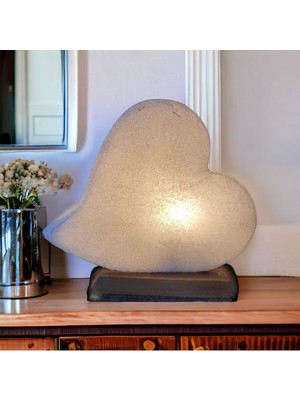 Allians Beyaz Kalp Tasarımlı Kaya Tuzu Lambası, Sıcak Atmosfer Yaratıcı Aydınlatma