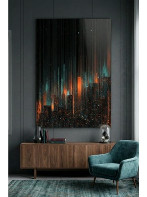 Ahsen resim çerçeve Kırılmaz Cam Tablo 5mm (Kalın) - Ev Işyeri Duvar Dekorasyonu - Soyut Modern Tasarımlar (Dikey)