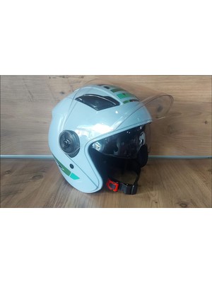 Oso Polar Nardo Gri Koruma Gözlüklü Yarım Kask