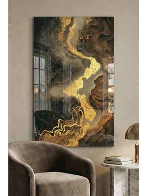 Ahsen resim çerçeve Kırılmaz Cam Tablo 5mm (Kalın) - Ev Işyeri Duvar Dekorasyonu – Soyut Modern Tasarımlar (Dikey)