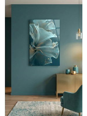 Ahsen resim çerçeve Kırılmaz Cam Tablo 5mm (Kalın) - Ev Işyeri Duvar Dekorasyonu - Soyut Çiçek Tasarımlar (Dikey)