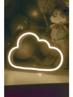 Allians Çocuk Odası Için Bulut Şeklinde Neon LED Işıklı Tablo 20X14 cm