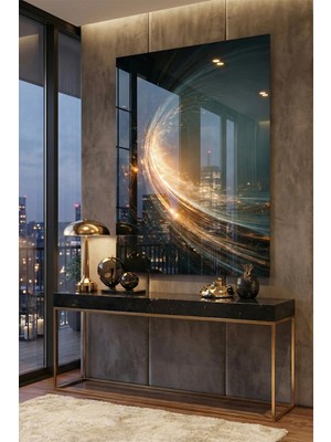 Ahsen resim çerçeve Kırılmaz Cam Tablo 5mm (Kalın) - Ev Işyeri Duvar Dekorasyonu - Soyut Modern Tasarımlar (Dikey)