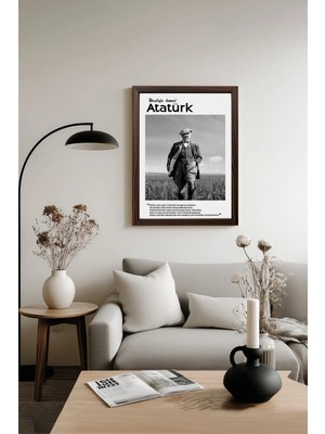 Ahsen resim çerçeve Atatürk - Çerçeveli Dikey Dekoratif Tablo - (Nutuk)
