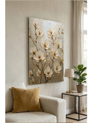 Ahsen resim çerçeve Kırılmaz Cam Tablo 5mm (Kalın) - Ev Işyeri Duvar Dekorasyonu – Soyut Çiçek Tasarımlar (Dikey)