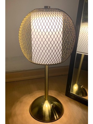 Allians Şık Siyah Tel Dekoratif Masa ve Gece Lambası, LED Abajur