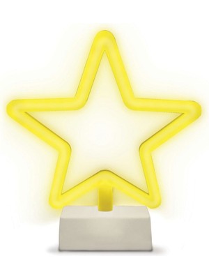Allians Yıldız Tasarımlı LED Neon Gece Lambası, 32×18 cm, Pilli Aydınlatma