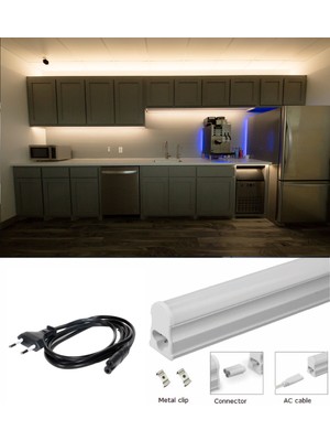 Allians 90CM Mutfak Tezgah Aydınlatması Seti, Anahtarlı ve Eklenebilir, Fişli Kablo