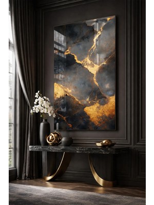 Ahsen resim çerçeve Kırılmaz Cam Tablo 5mm (Kalın) - Ev Işyeri Duvar Dekorasyonu - Soyut Tasarımlar (Dikey)