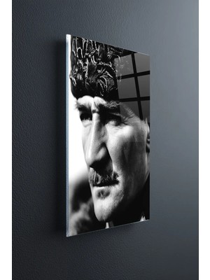 Ahsen resim çerçeve Atatürk Siyah Beyaz Kırılmaz Cam Tablo