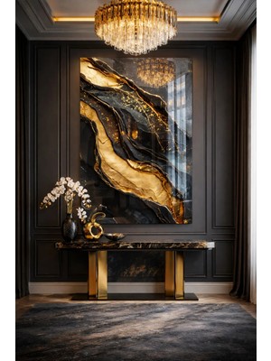 Ahsen resim çerçeve Kırılmaz Cam Tablo 5mm (Kalın) - Ev Işyeri Duvar Dekorasyonu – Soyut Modern Tasarımlar (Dikey)