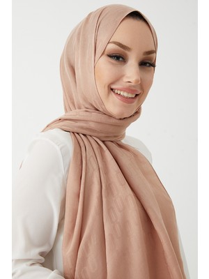 inStyle Luda Zincir Desen Pamuklu Jakar Şal - Yavruağzı