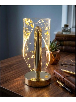 Allians Şık ve Modern 3 Modlu USB Şarjlı Masa Lambası 22CM, Dekoratif Abajur