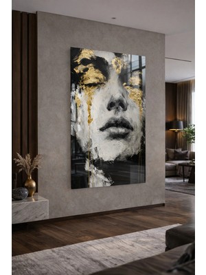 Ahsen resim çerçeve Kırılmaz Cam Tablo 5mm (Kalın) - Ev Işyeri Duvar Dekorasyonu - Soyut Tasarımlar (Dikey)