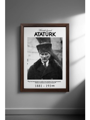 Ahsen resim çerçeve Atatürk - Çerçeveli Dikey Dekoratif Tablo - (Atatürk'ün Gençliğe Hitabesi)