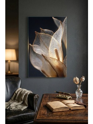 Ahsen resim çerçeve Kırılmaz Cam Tablo 5mm (Kalın) - Ev Işyeri Duvar Dekorasyonu - Soyut Çiçek Tasarımlar (Dikey)