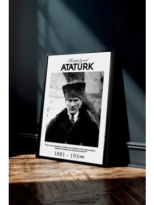 Ahsen resim çerçeve Atatürk - Çerçeveli Dikey Dekoratif Tablo - (Atatürk'ün Gençliğe Hitabesi)