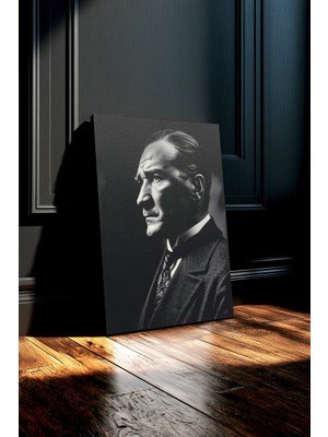 Ahsen resim çerçeve Atatürk Kanvas Tablo Siyah Beyaz Işyeri Ev