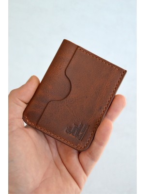 Oh Deer Leather Hakiki Deri Minimal Kartlık – Slim İnce Tasarım Kartlık – Frisco Deri Kahverengi