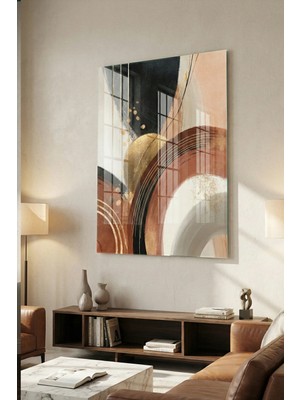 Ahsen resim çerçeve Kırılmaz Cam Tablo 5mm (Kalın) - Ev Işyeri Duvar Dekorasyonu - Soyut Tasarımlar (Dikey)