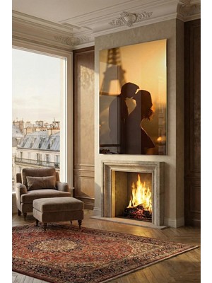 Ahsen resim çerçeve Kırılmaz Cam Tablo 5mm (Kalın) - Ev Işyeri Duvar Dekorasyonu – Eyfel’de Aşktasarımlar (Dikey)