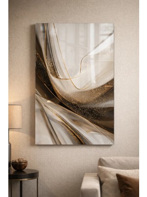 Ahsen resim çerçeve Kırılmaz Cam Tablo 5mm (Kalın) - Ev Işyeri Duvar Dekorasyonu – Soyut Modern Tasarımlar (Dikey)