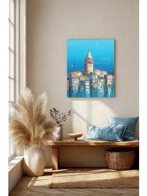 Ahsen resim çerçeve Galata Kulesi Yağlı Boya Görünüm Kanvas Tablo Işyeri Ev