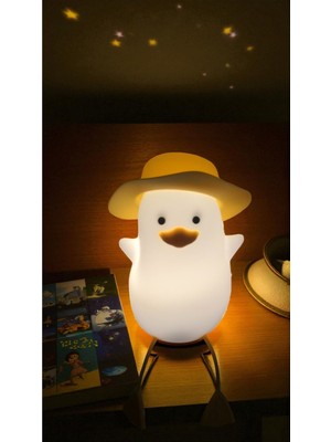 Allians Dokunmatik Işık Değiştiren Sevimli Ördek Gece Lambası 14 cm