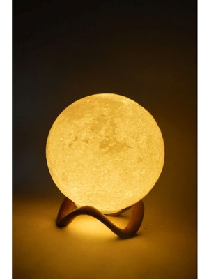 Allians 3D Ay Küre Gece Lambası, Kablosuz LED Dekoratif Işık, Genç Odası Hediye